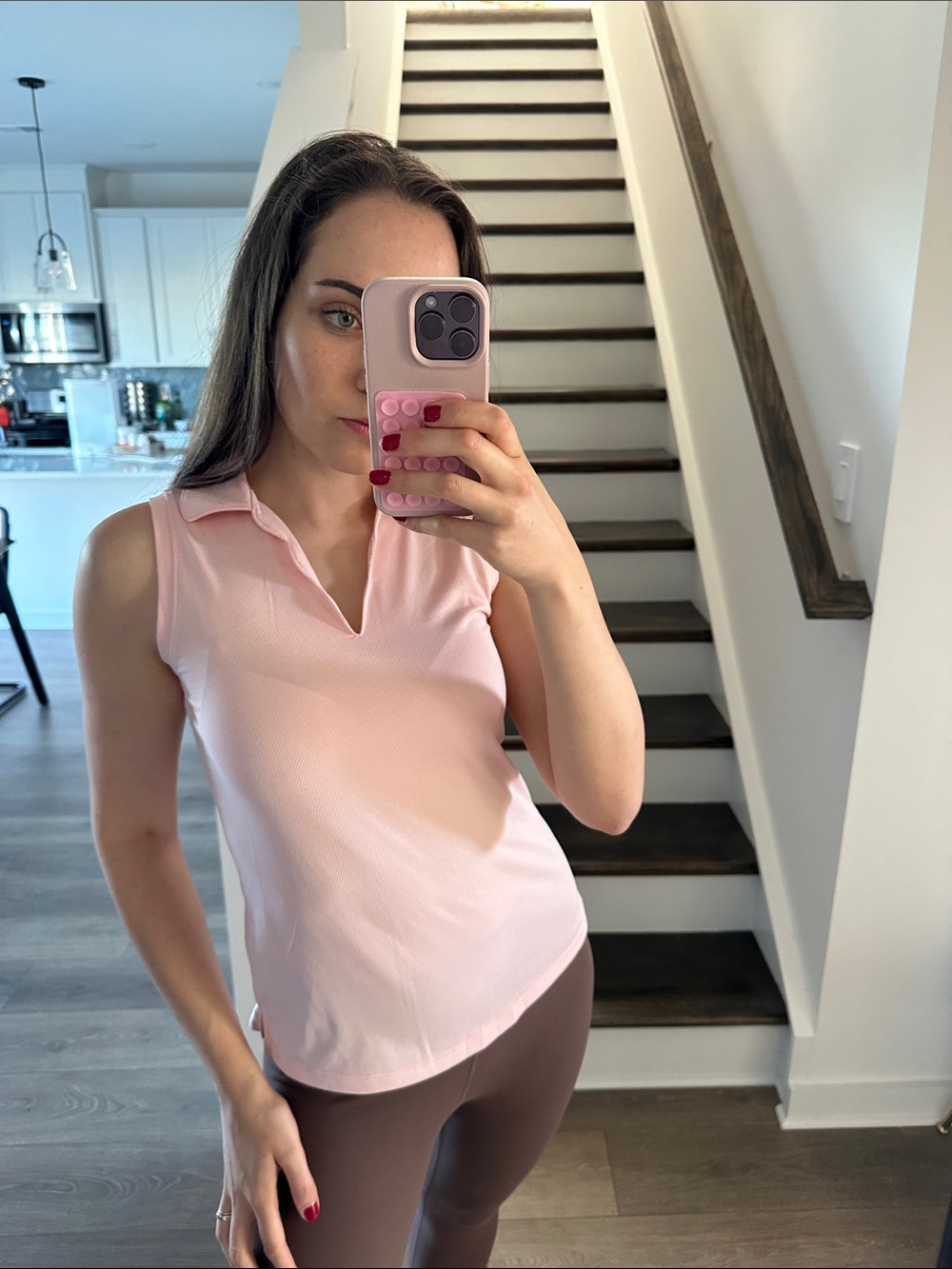 Walter Hagen Sleeveless Pink Polo Top - Classic Collared Tank